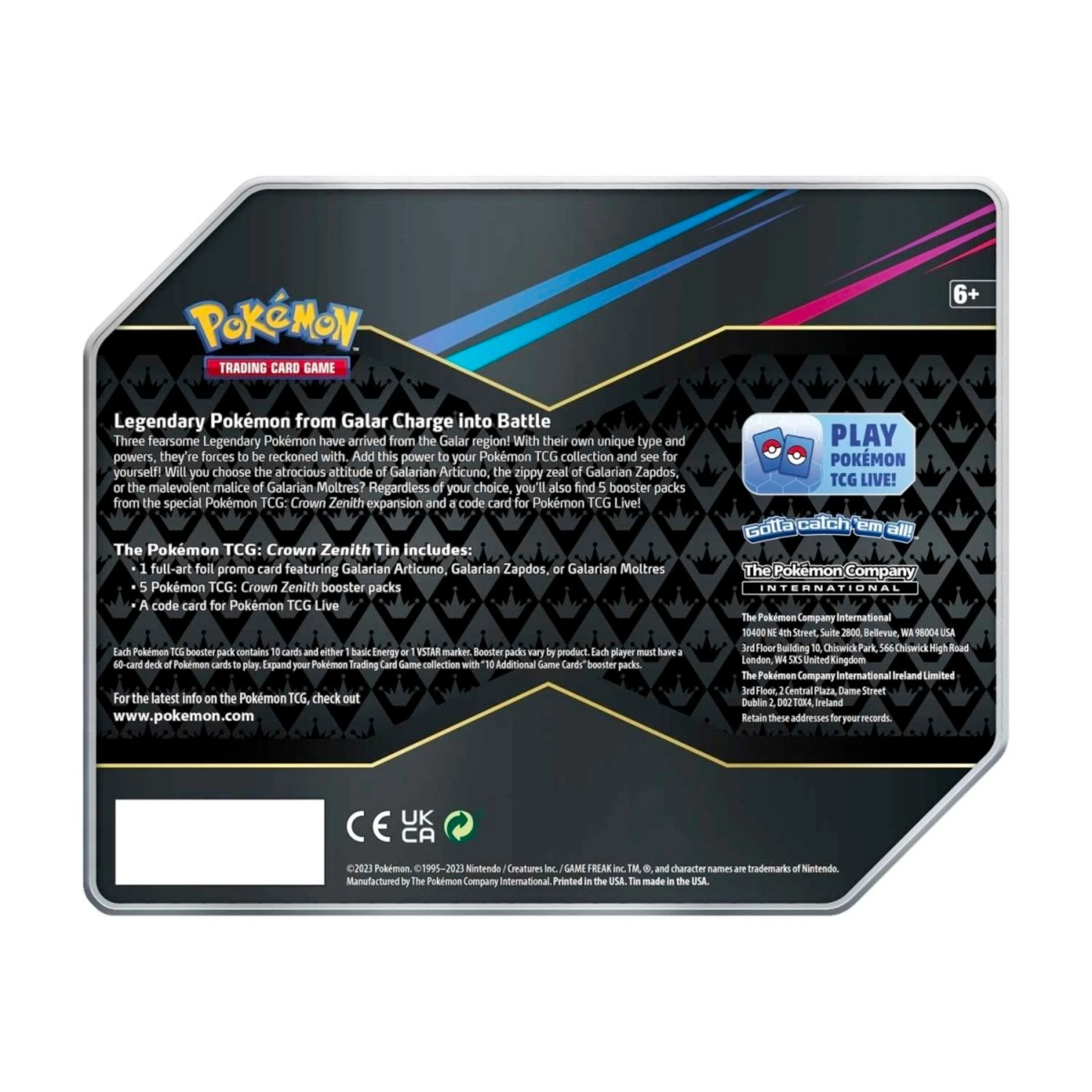 Pokémon TCG: Pokémon TCG: Crown Zenith Tin (Galarian Articuno) 5 Pokémon TCG: Pokémon TCG: Crown Zenith Tin (Galarian Articuno) - Image 3