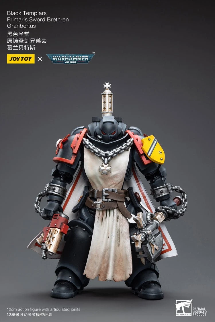 Joy Toy Warhammer 40k Black Templars Primaris Sword Brethren Granbertus (1/18 Scale) 7 Joy Toy Warhammer 40k Black Templars Primaris Sword Brethren Granbertus (1/18 Scale) - Image 5