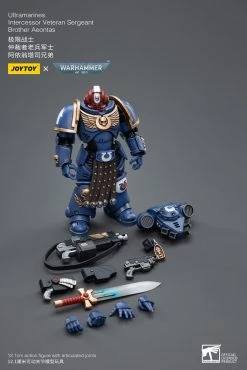Joy Toy Warhammer 40k Ultramarines Intercessor Veteran Sergeant Brother Aeontas (1/18 Scale) -Nerdzoic Sales Intercessor9 434624