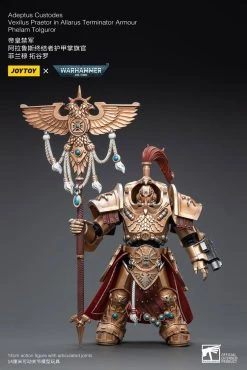 Joy Toy Warhammer 40k Adeptus Custodes Vexilus Praetor In Allarus Terminator Armor Phelam Tolguror (1/18 Scale) -Nerdzoic Sales Phelam2 618458