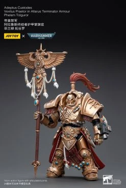 Joy Toy Warhammer 40k Adeptus Custodes Vexilus Praetor In Allarus Terminator Armor Phelam Tolguror (1/18 Scale) -Nerdzoic Sales Phelam3 328683