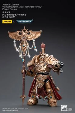 Joy Toy Warhammer 40k Adeptus Custodes Vexilus Praetor In Allarus Terminator Armor Phelam Tolguror (1/18 Scale) -Nerdzoic Sales Phelam5 881464