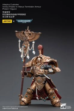 Joy Toy Warhammer 40k Adeptus Custodes Vexilus Praetor In Allarus Terminator Armor Phelam Tolguror (1/18 Scale) -Nerdzoic Sales Phelam6 438483