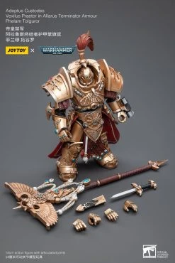 Joy Toy Warhammer 40k Adeptus Custodes Vexilus Praetor In Allarus Terminator Armor Phelam Tolguror (1/18 Scale) -Nerdzoic Sales Phelam8 139845