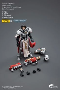 Joy Toy Warhammer 40k Adepta Sororitas Battle Sisters Order Of The Argent Shroud Sister Irmengard (1/18 Scale) -Nerdzoic Sales irmengard09